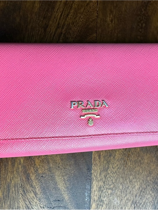 Prada Handbags - Authentic pre-loved Prada Hot Pink Saffiano Leather Continental Wallet